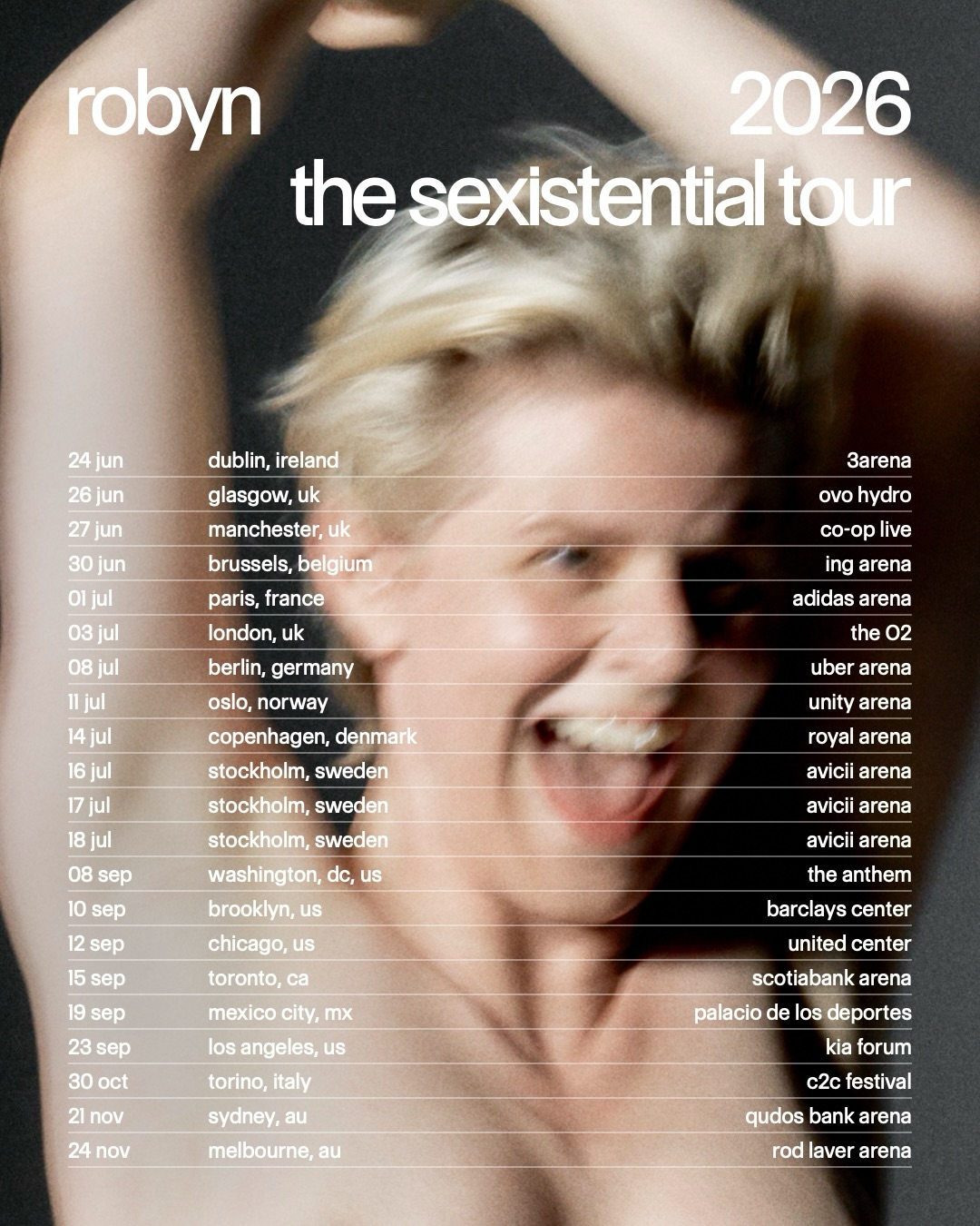 Robyn The Sexistential Tour Poster 2026